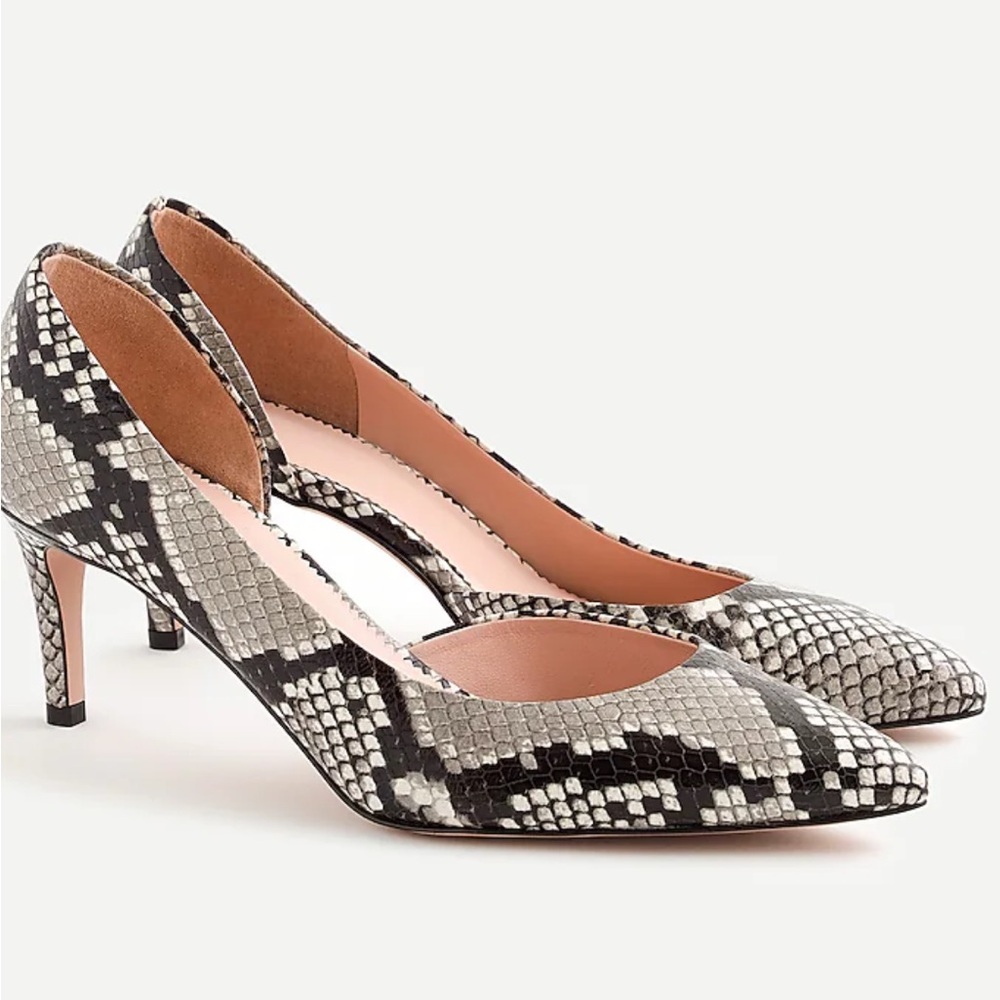 J.Crew Lucie pumps in snake skin embossed Leather